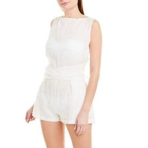 Vitamin A Martinique Linen White Sleeveless Romper -M